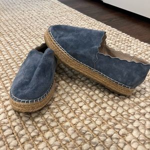 Catherine Malandrino Scalloped Suede Platform Espadrilles